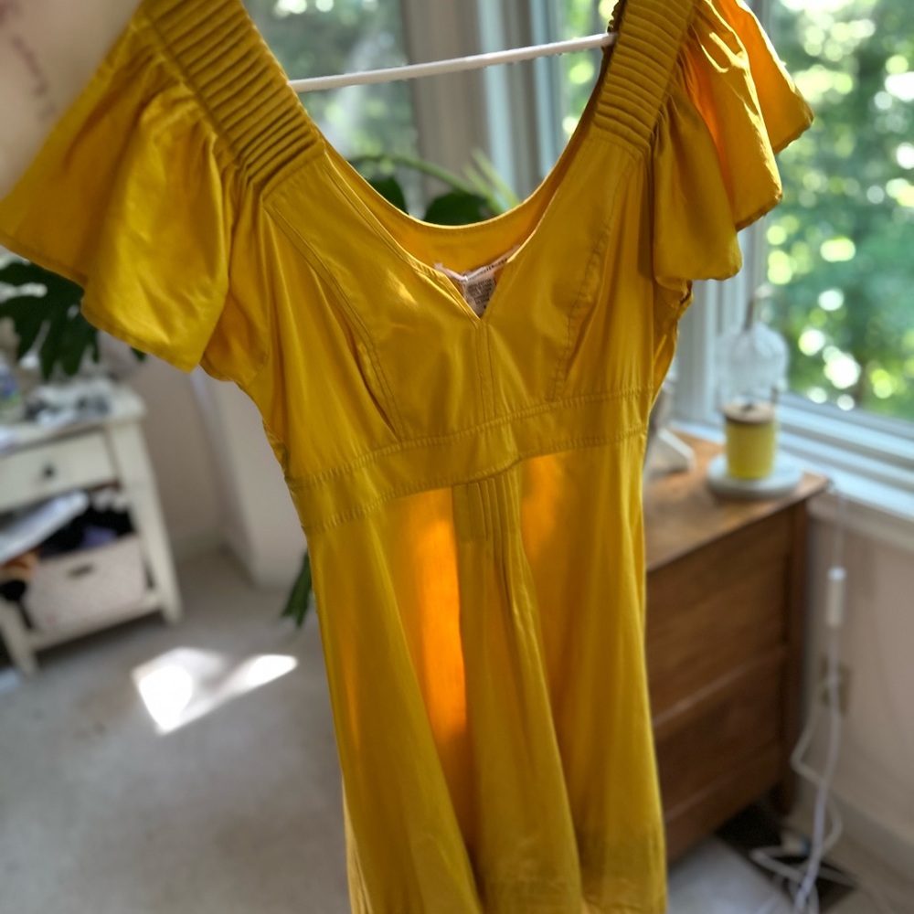 Diane Von Furstenberg Yellow Ruffled Tiered Sundress